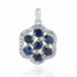 Изящна Сребърна Висулка "Цвете" с Естествени Сапфири и Циркони 2,60 ct.