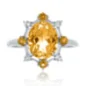 Ослепителен Пръстен Сребро с Естествен Цитрин и Циркони 3,41 ct.