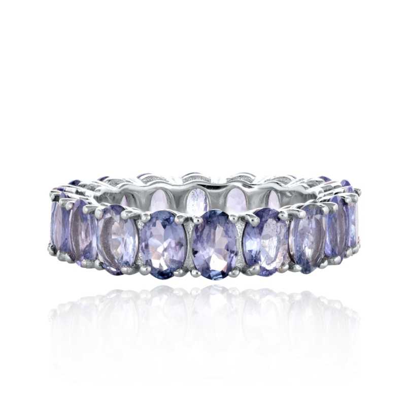 Пленителен Сребърен Пръстен с Омаен Естествен Танзанит 7,68 ct.