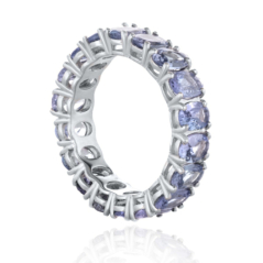 Пленителен Сребърен Пръстен с Омаен Естествен Танзанит 7,68 ct.