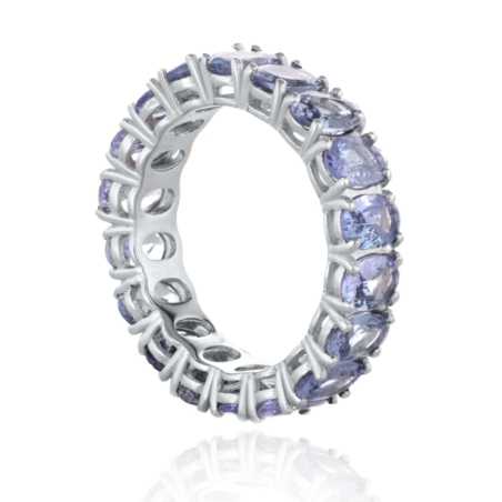 Пленителен Сребърен Пръстен с Омаен Естествен Танзанит 7,68 ct.