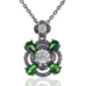 Ефектно Сребърно колие ,, Mystic Flower" с Цветни Циркони