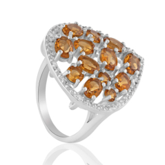 Сребърен Пръстен "Грация" с Естествен Цитрин и Циркони 3,21 ct.