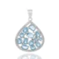 Сребърна Висулка "Грация" с Естествен Син Топаз и Циркони 4,07 ct.