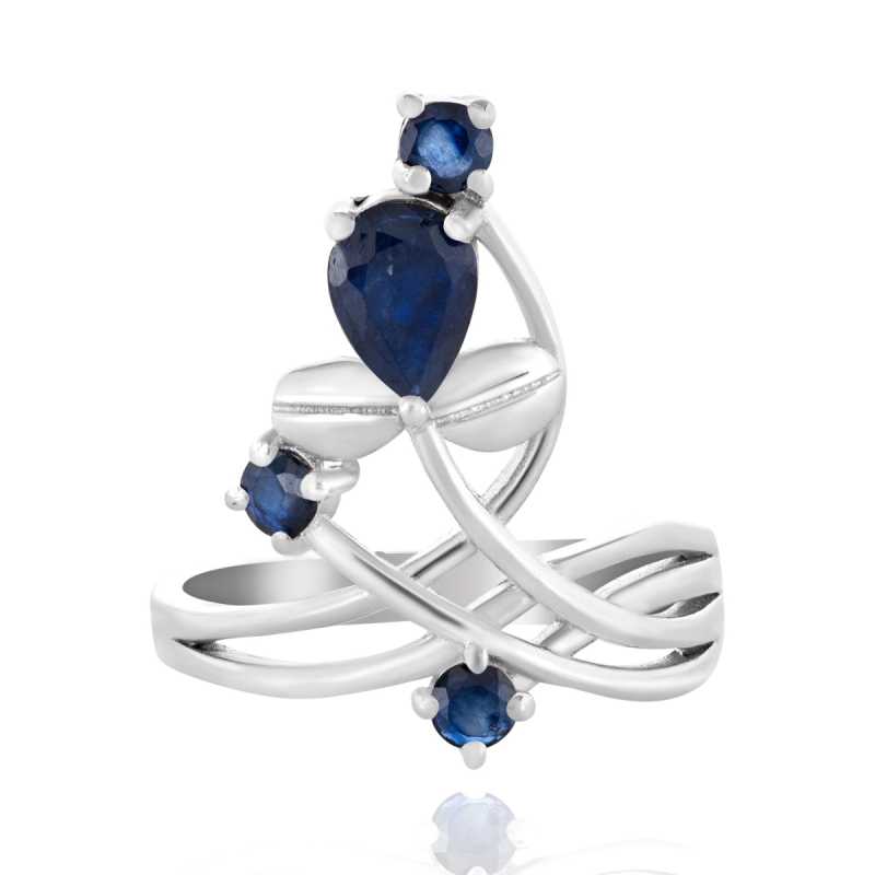Сребърен Пръстен "Симфония" с Естествени Сапфири 0,95 ct.