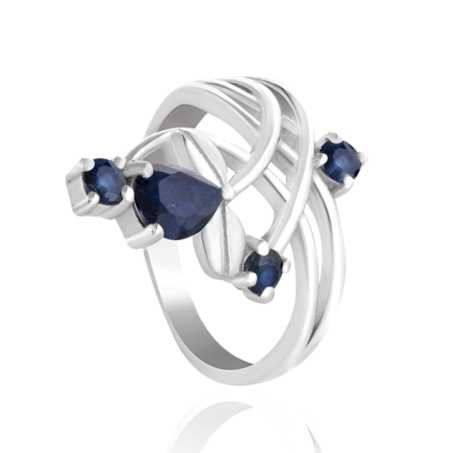 Сребърен Пръстен "Симфония" с Естествени Сапфири 0,95 ct.