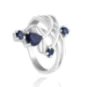 Сребърен Пръстен "Симфония" с Естествени Сапфири 0,95 ct.