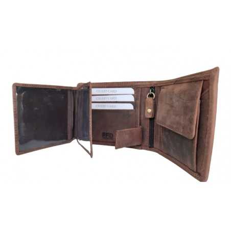 Men's wallet genuine leather- nabuk with RFID protection