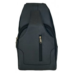 Men's leather bag for cross-breasted