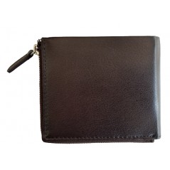 Men's Wallet Genuine Leather with Outer Zipper