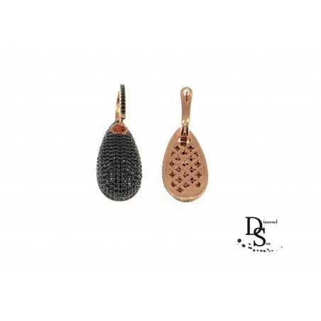 Луксозни обеци от розово сребро с кристали Swarovski®., OS0003 NEW