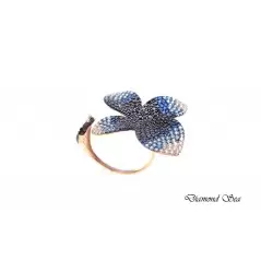 Луксозен пръстен от розово сребро с камъни Swarovski®,PS0019 NEW