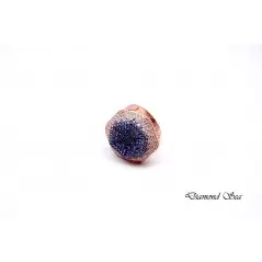 Луксозен пръстен от розово сребро със сини и бели цирконий.PS0024