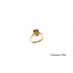 Луксозен пръстен от розово сребро с естествен камък султанит.PS0033