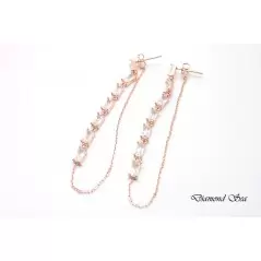 Луксозни обеци от розово сребро със цирконий. OS0049