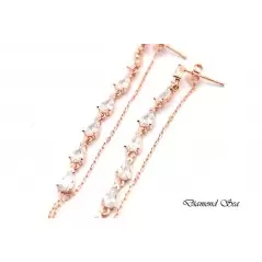 Луксозни обеци от розово сребро със цирконий. OS0050