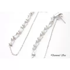 Луксозни сребърни обеци с бели цирконий. OS0051