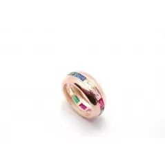 Луксозен италиански пръстен от розово сребро