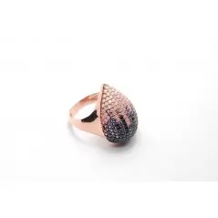 Луксозен италиански пръстен от розово сребро кристали Swarovski®. PS0059 NEW