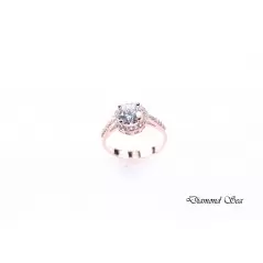 Луксозен пръстен от розово сребро с кубичен цирконий. PS0070 NEW