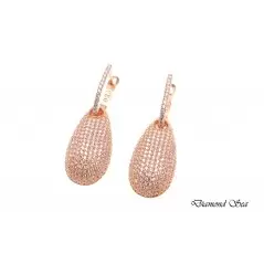 Луксозни обеци от розово сребро с фини камъни Swarovski. OS001008 NEW