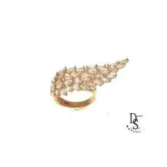 Луксозен пръстен розово сребро- Ангелско крило. PS0068