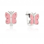 Детски сребърни обеци Pink butterfly Детски сребърни обеци Pink butterfly