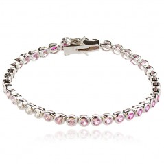 Сребърна гривна Light pink