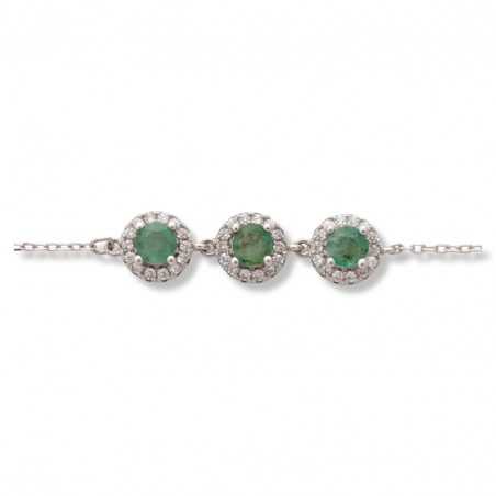 Сребърна гривна - Естествен Изумруд 0,81 ct. СДГ347