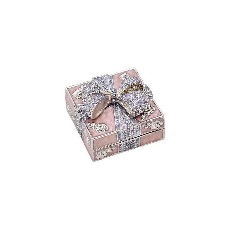 Кутия за бижута панделка пурпур
