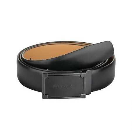 Колан черен с черна плочка мат 120см. PIERRE CARDIN