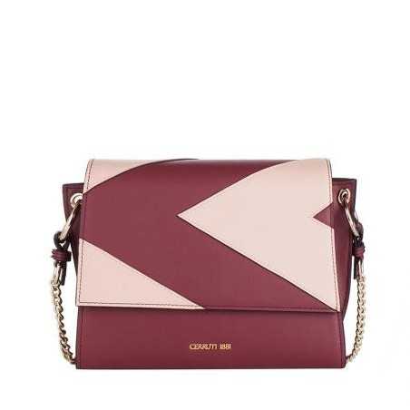 Дамска чанта в съчетание бордо и розово - CERRUTI