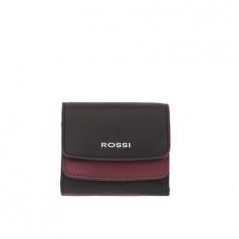 Дамско портмоне цвят Черно и винено червено - ROSSI