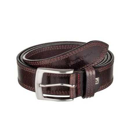 Колан кафяв с шевове 120см. PIERRE CARDIN