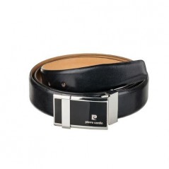 Колан черен с плочка гланц 120см. PIERRE CARDIN