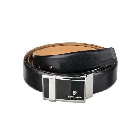 Колан черен с плочка гланц 120см. PIERRE CARDIN