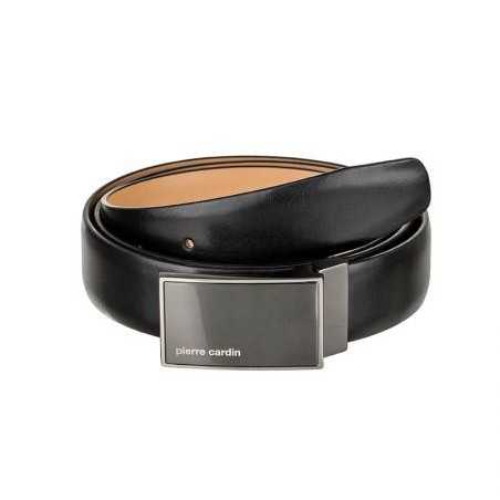 Колан черен със сива плочка 100см. PIERRE CARDIN