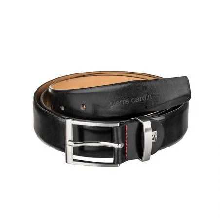 Колан черен с червен шев 120см. PIERRE CARDIN