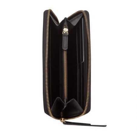 Дамско черно портмоне CERRUTI 1881 - с цип, гладка кожа
