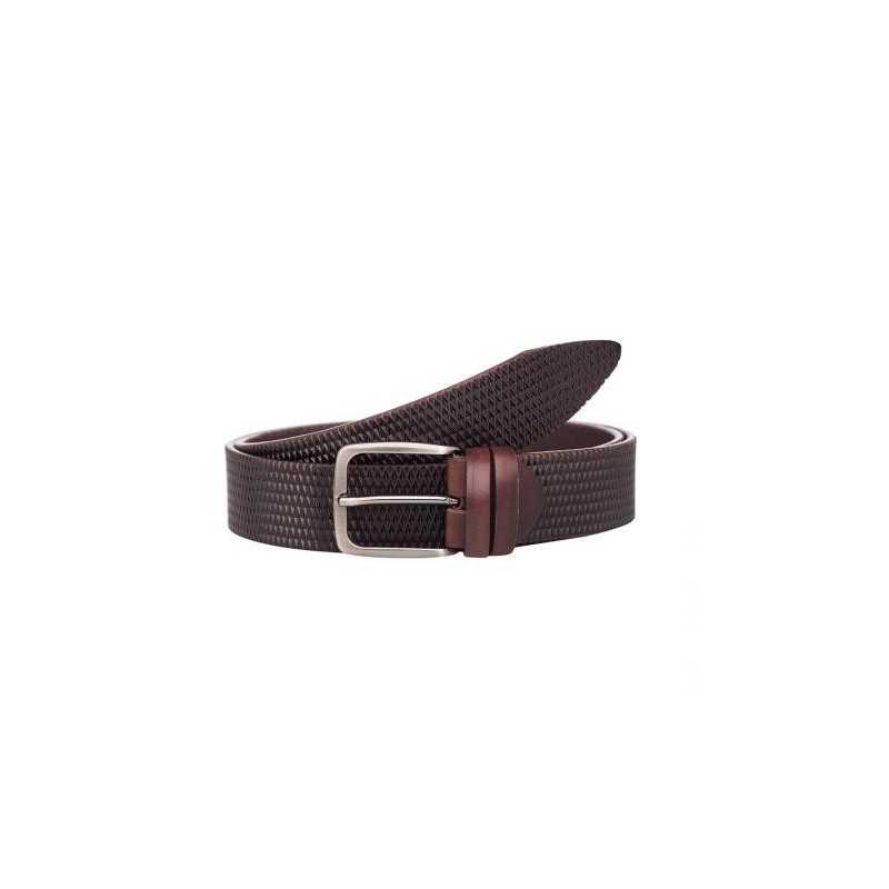Кафяв колан с интересен дизайн - Italian belts - 105 см
