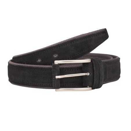 Мъжки изчистен колан в черно - Italian belts -110 см