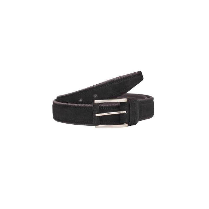 Мъжки изчистен колан в черно - Italian belts - 120 см
