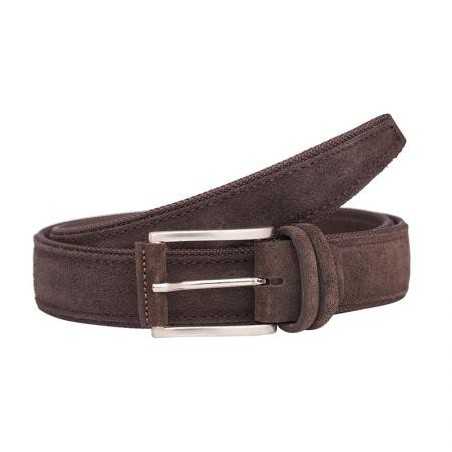 Мъжки изчистен колан в кафяв цвят - Italian belts - 110 см