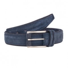 Мъжки изчистен колан в син цвят - Italian belts -110 см