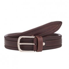 Мъжки колан с интересен дизайн в кафяв цвят - Italian belts - 115 см