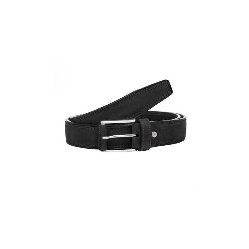 Мъжки класически колан в черен цвят - Italian belts -120 см