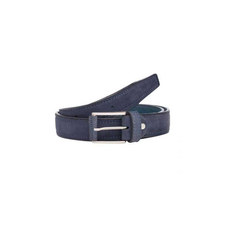 Мъжки класически колан в син цвят - Italian belts -110 см Мъжки класически колан в син цвят - Italian belts -110 см