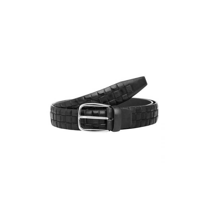 Мъжки черен колан с релеф - Italian belts -115 см Мъжки черен колан с релеф - Italian belts -115 см