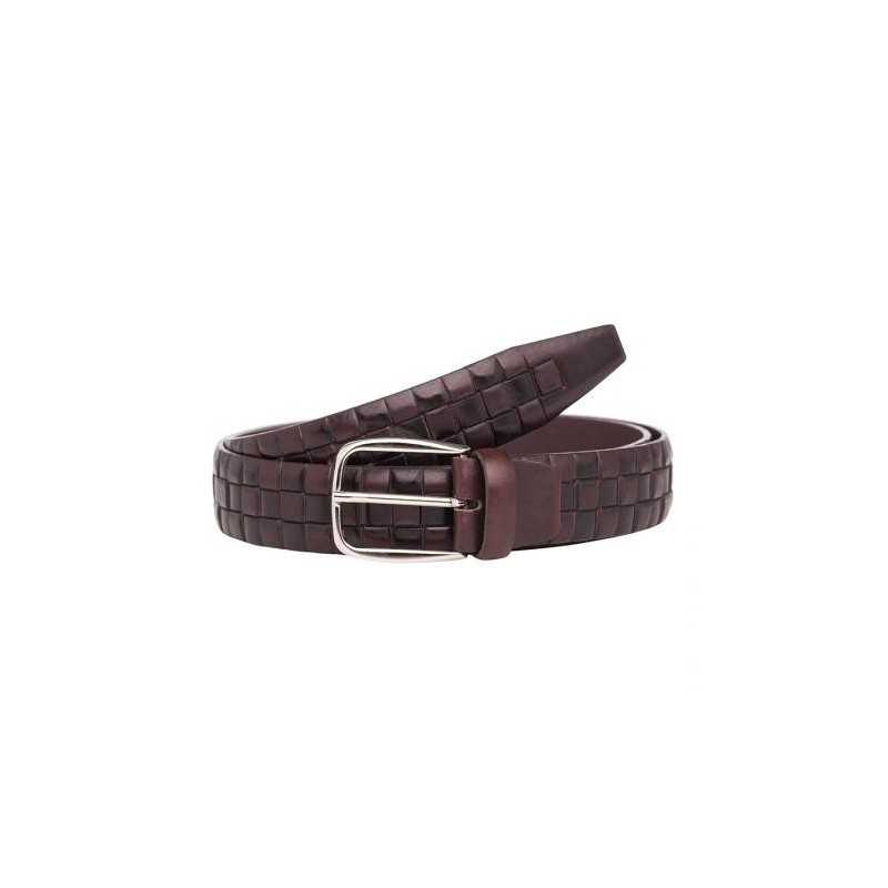 Мъжки кафяв колан с релеф - Italian belts - 110 см Мъжки кафяв колан с релеф - Italian belts - 110 см