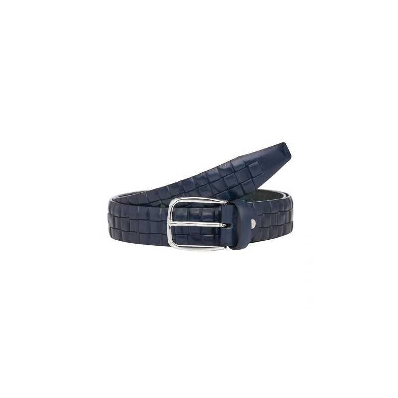 Мъжки син колан с релеф - Italian belts - 125 см Мъжки син колан с релеф - Italian belts - 125 см